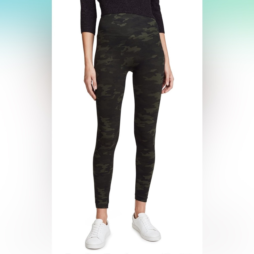 SPANX Leggings for Women Look at Me Now Seamless Leggings Green Camo